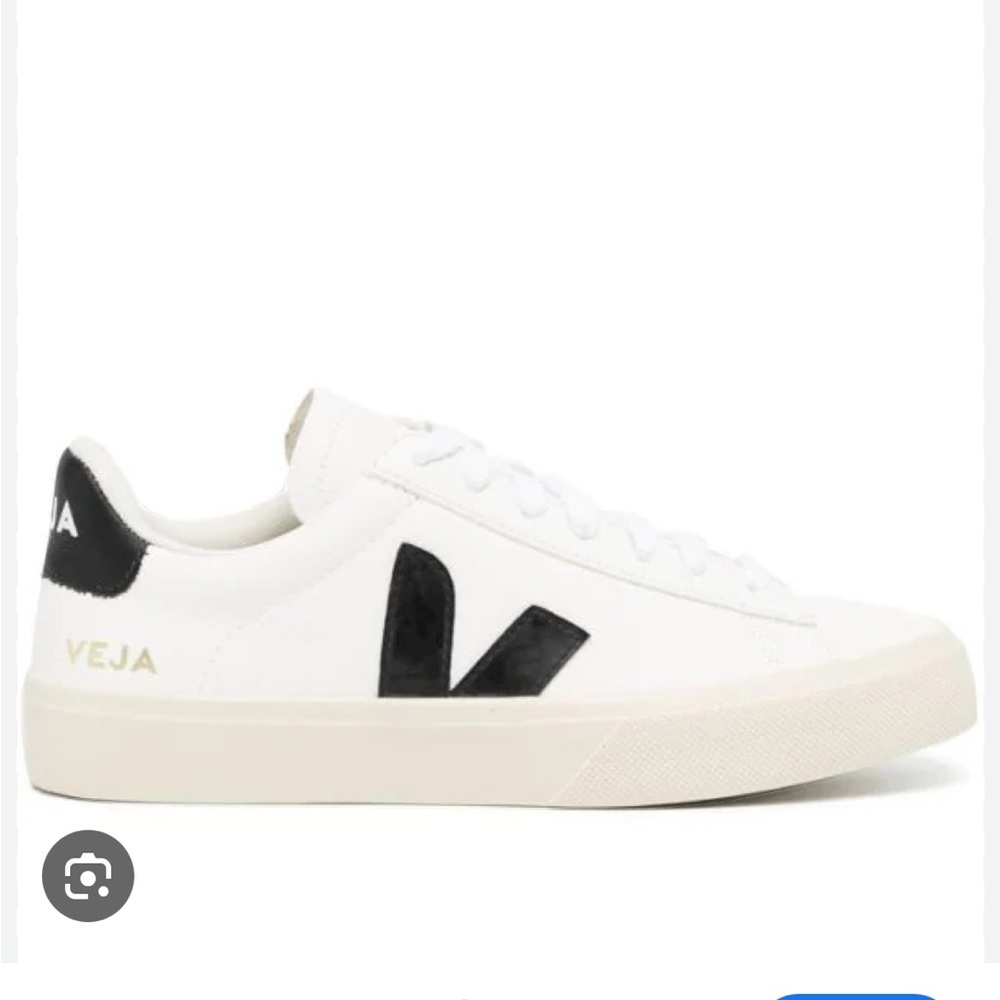 campo chrome white leather black women sneakers size US 8, EU 39